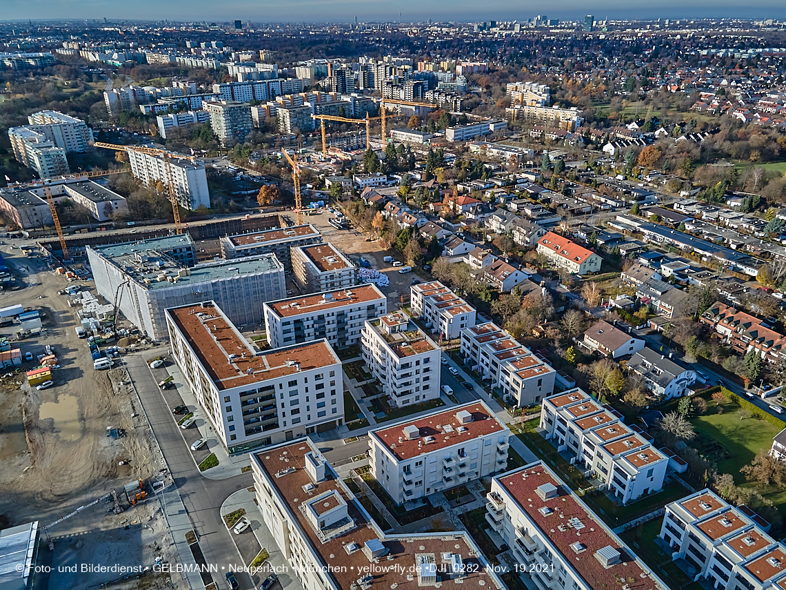 19.11.2021 - Luftbilder von der Baustelle Alexisquartier und Pandion Verde in Neuperlach 19.11.2021 - Luftbilder von der Baustelle Alexisquartier und Pandion Verde in Neuperlach